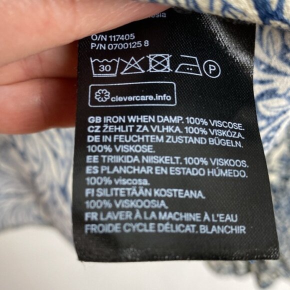 H&M x William Morris & Co 8 Floral Print Top Blouse Navy Blue Ivory - Picture 12 of 15